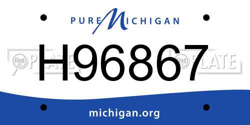 H96867 Michigan License Plate