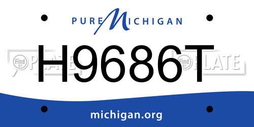 H9686T Michigan License Plate