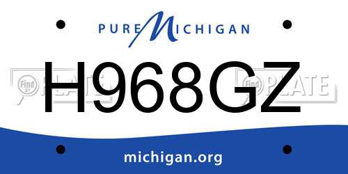 H968GZ Michigan License Plate