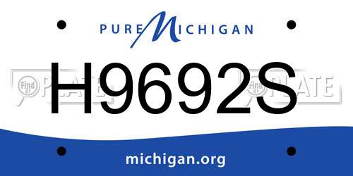 H9692S Michigan License Plate