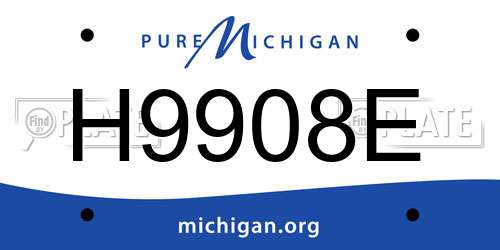 H9908E Michigan License Plate