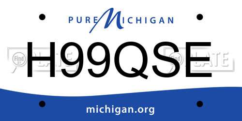 H99QSE Michigan License Plate
