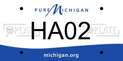 HA02 Michigan License Plate