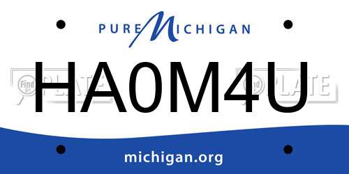 HA0M4U Michigan License Plate