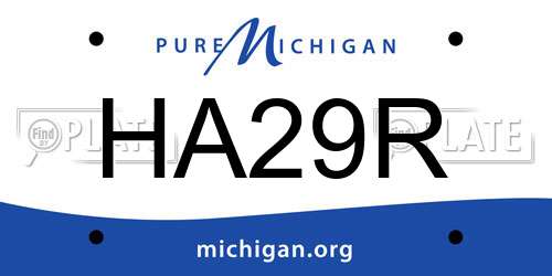 HA29R Michigan License Plate