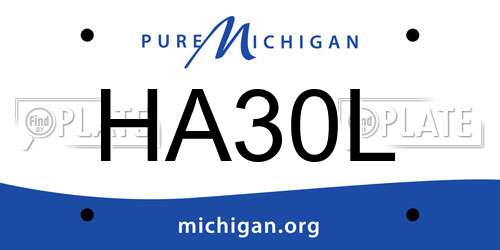 HA30L Michigan License Plate
