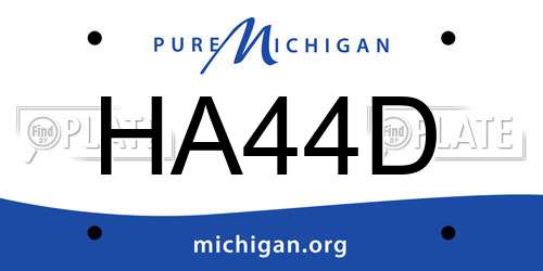 HA44D Michigan License Plate