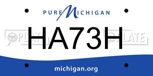 HA73H Michigan License Plate