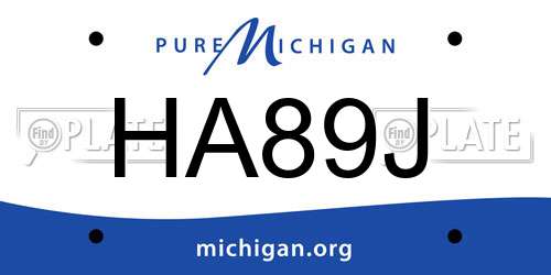 HA89J Michigan License Plate