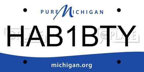 HAB1BTY Michigan License Plate