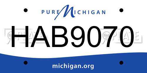 HAB9070 Michigan License Plate
