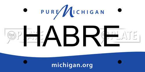 HABRE Michigan License Plate