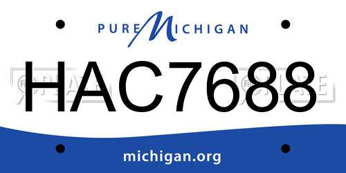 HAC7688 Michigan License Plate