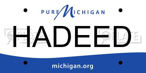 HADEED Michigan License Plate
