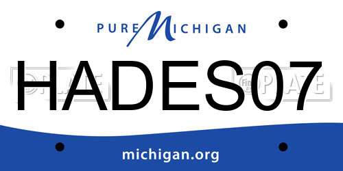HADES07 Michigan License Plate