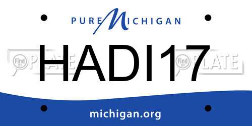 HADI17 Michigan License Plate