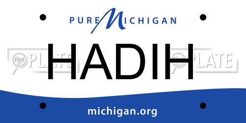 HADIH Michigan License Plate