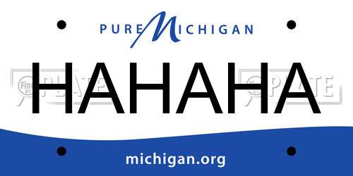 HAHAHA Michigan License Plate