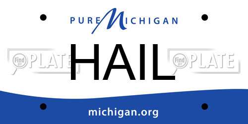 HAIL Michigan License Plate