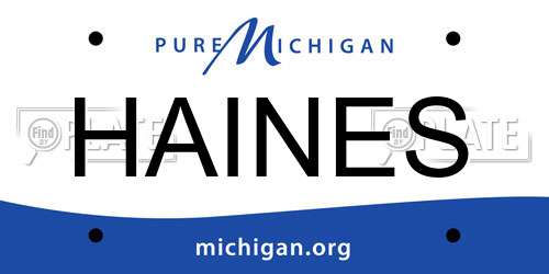 HAINES Michigan License Plate