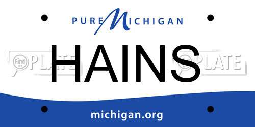 HAINS Michigan License Plate