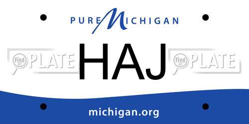 HAJ Michigan License Plate