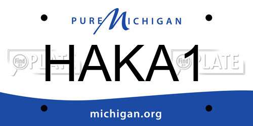 HAKA1 Michigan License Plate