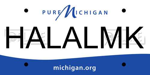 HALALMK Michigan License Plate