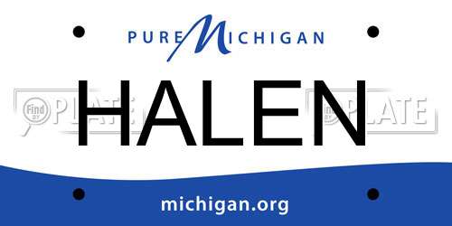 HALEN Michigan License Plate