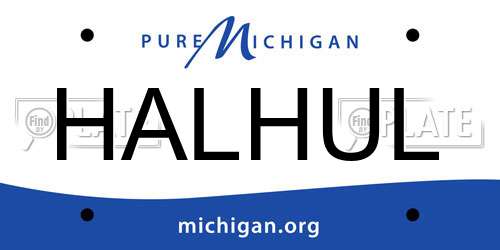 HALHUL Michigan License Plate