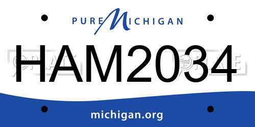 HAM2034 Michigan License Plate