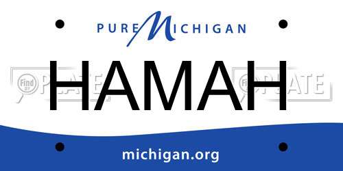 HAMAH Michigan License Plate
