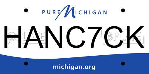 HANC7CK Michigan License Plate