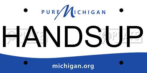 HANDSUP Michigan License Plate