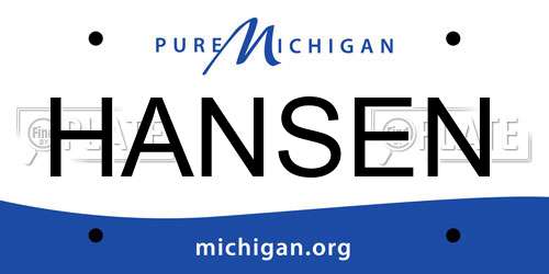 HANSEN Michigan License Plate
