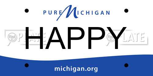 HAPPY Michigan License Plate