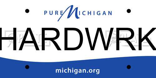 HARDWRK Michigan License Plate