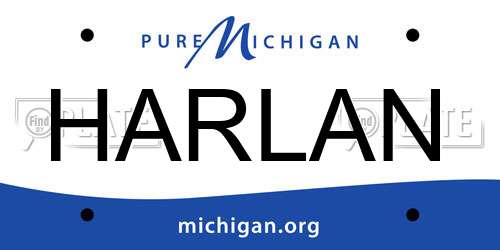 HARLAN Michigan License Plate