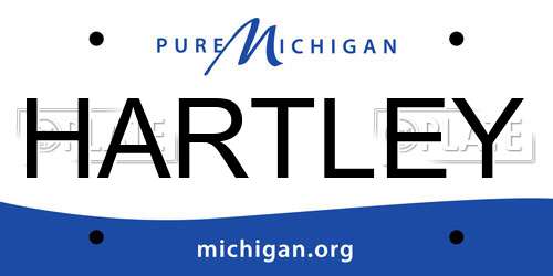 HARTLEY Michigan License Plate