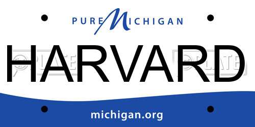 HARVARD Michigan License Plate