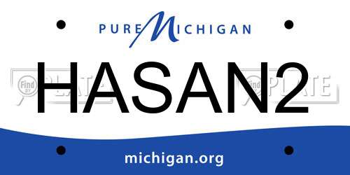HASAN2 Michigan License Plate