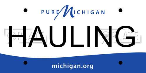 HAULING Michigan License Plate