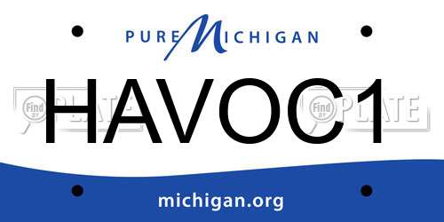 HAVOC1 Michigan License Plate