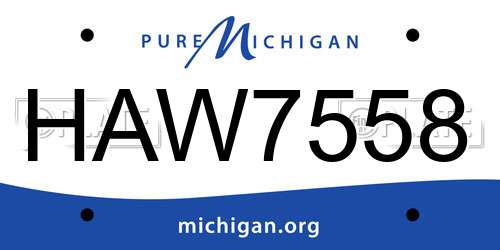 HAW7558 Michigan License Plate