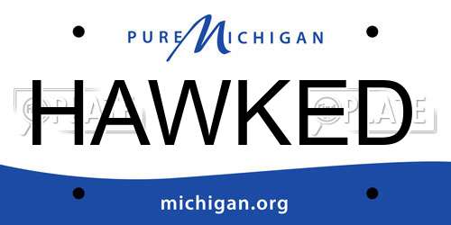 HAWKED Michigan License Plate