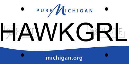 HAWKGRL Michigan License Plate