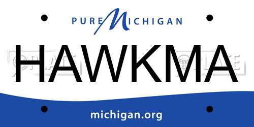 HAWKMA Michigan License Plate