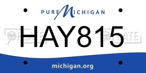 HAY815 Michigan License Plate