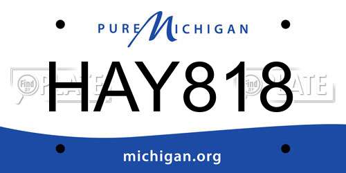 HAY818 Michigan License Plate