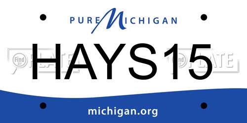 HAYS15 Michigan License Plate